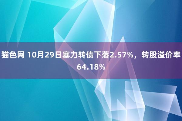 猫色网 10月29日塞力转债下落2.57%，转股溢价率64.18%