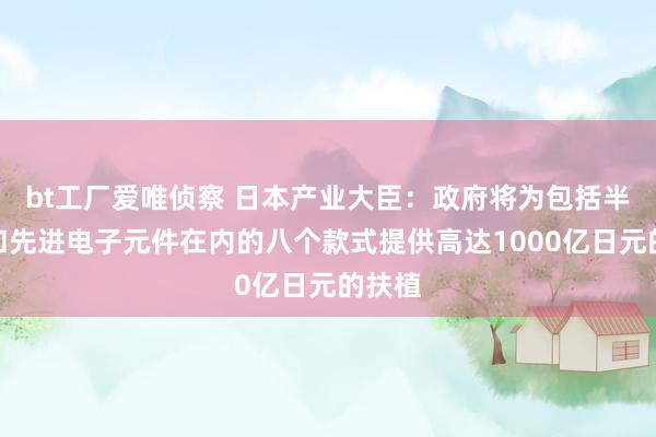 bt工厂爱唯侦察 日本产业大臣：政府将为包括半导体和先进电子元件在内的八个款式提供高达1000亿日元的扶植