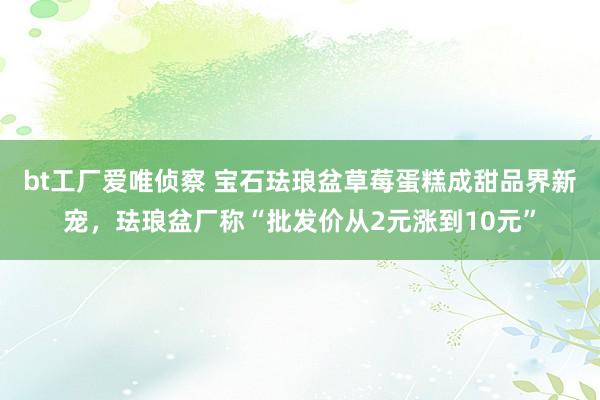 bt工厂爱唯侦察 宝石珐琅盆草莓蛋糕成甜品界新宠，珐琅盆厂称“批发价从2元涨到10元”