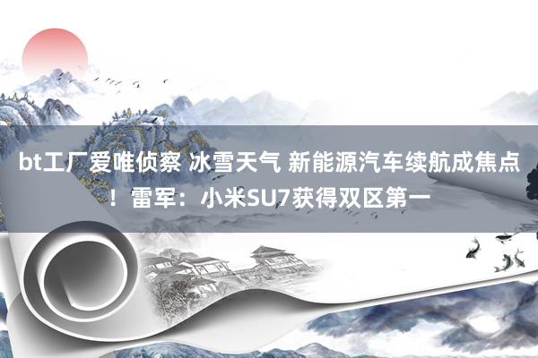 bt工厂爱唯侦察 冰雪天气 新能源汽车续航成焦点！雷军：小米SU7获得双区第一